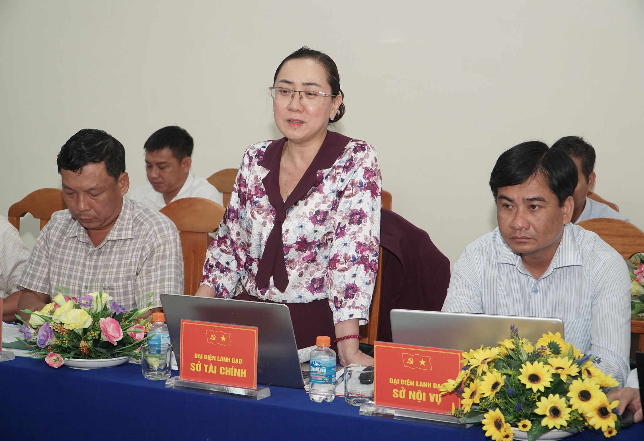 Lãnh đạo Sở Tài chính phát biểu tại buổi làm việc