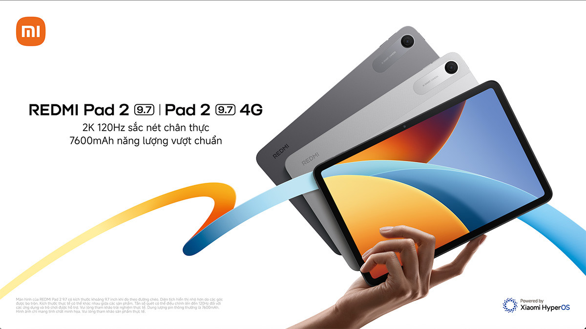 REDMI Pad 2 9.7 ra mắt tại Việt Nam với màn hình 2K và chip Snapdragon 6s 4G Gen 2