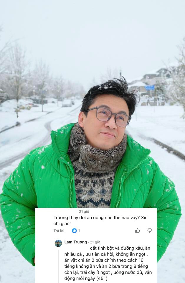 Lam Trường chia sẻ bí quyết giảm cân với khán giả.