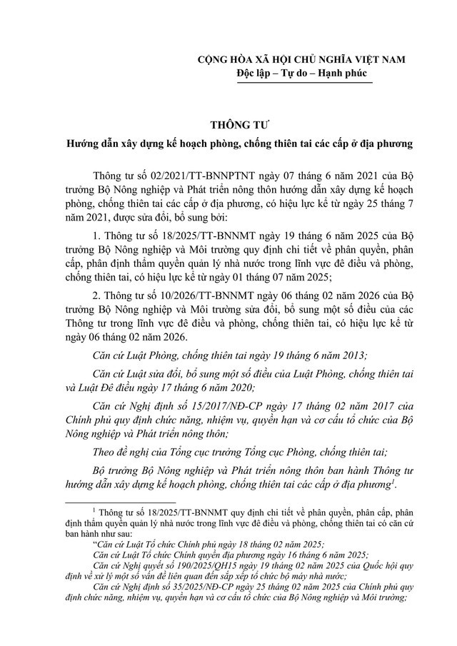 Hướng dẫn xây dựng kế hoạch PHÒNG, CHỐNG THIÊN TAI ở cấp Link vào, cấp xã- Ảnh 1.