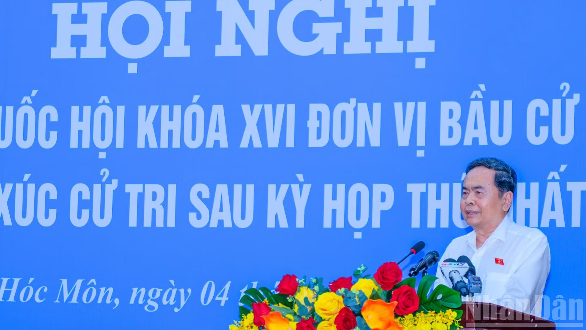 Chủ tịch Quốc hội Trần Thanh Mẫn phát biểu tại hội nghị. (Ảnh: THẾ ANH) ndo_br_c3-4574.jpg