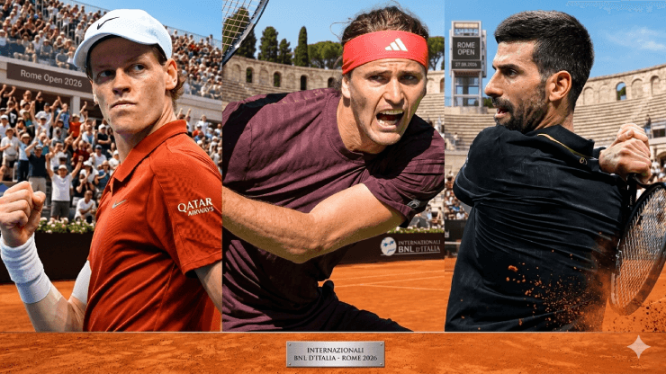 Djokovic, Sinner và Zverev tại Rome Open 2026