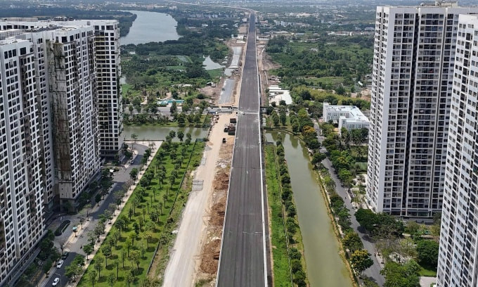 Đoạn cầu cạn Vành đai 3 ở phía Đông TP. HCM thời điểm tháng 4/2026