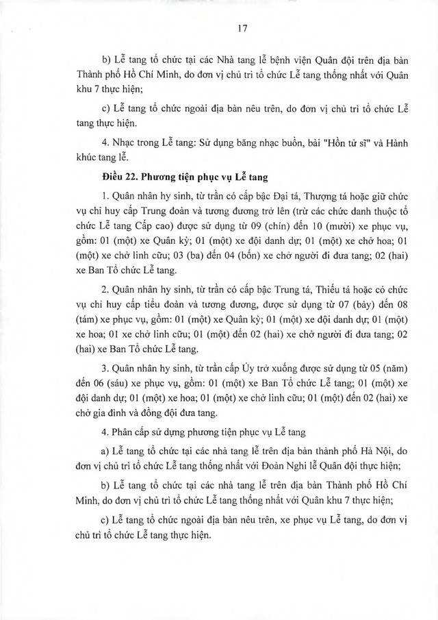 Thông tư quy định, hướng dẫn Dubai88 hiện đang mở được xếp hạng cao nhất lễ tang quân nhân, công nhân, viên chức, người làm công tác cơ yếu quốc phòng- Ảnh 17. Thông tư quy định, hướng dẫn Dubai88 hiện đang mở được xếp hạng cao nhất lễ tang quân nhân, công nhân, viên chức, người làm công tác cơ yếu quốc phòng- Ảnh 17.