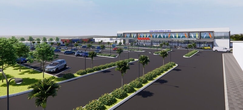 Phối cảnh thiết kế hiện đại của sân bay Cà Mau sau khi được mở rộng lên tiêu chuẩn 4C.