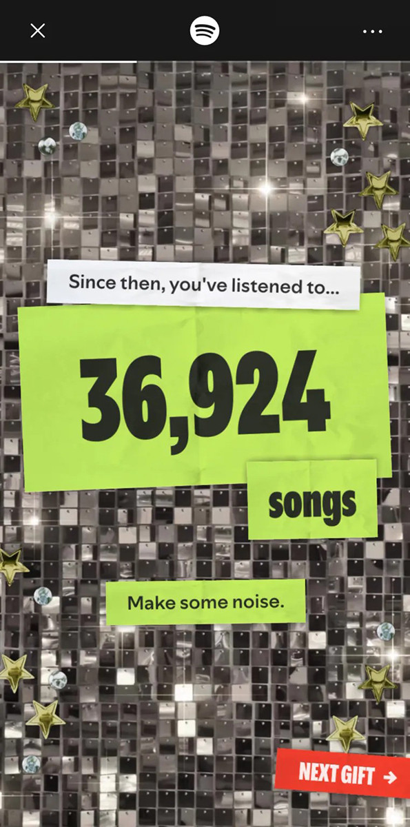 Giao diện thống kê của Spotify