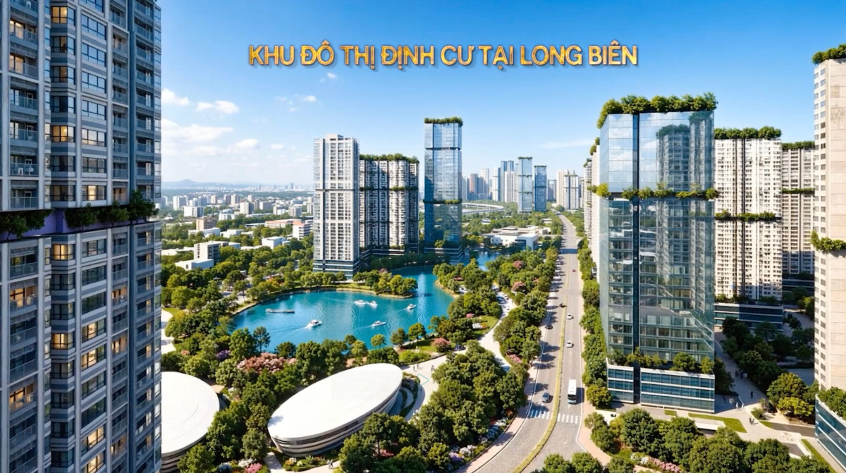 Mô hình đô thị nén hiện đại ven sông Hồng với các tòa nhà cao 30-45 tầng
