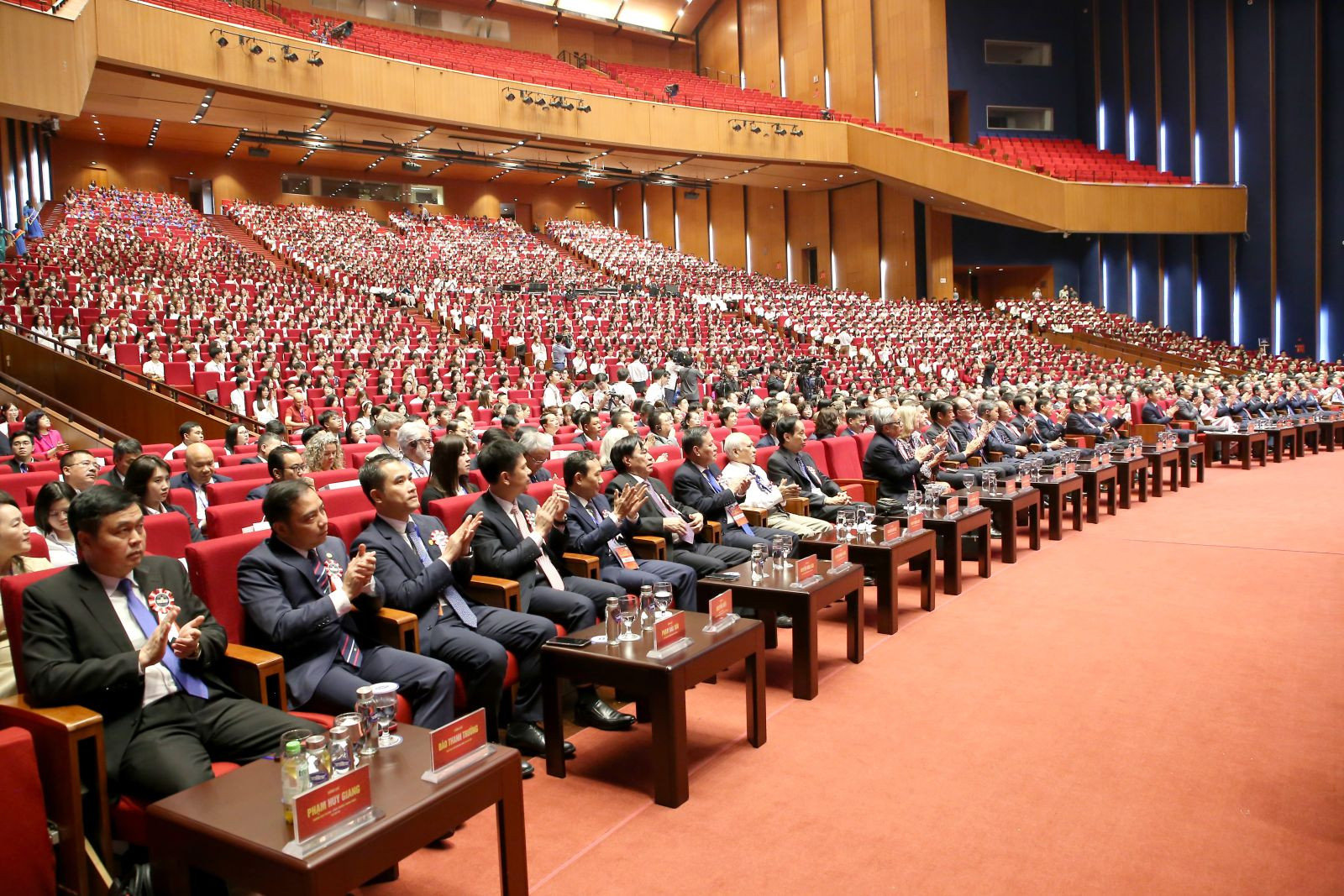 General Secretary and President To Lam attends the anniversary celebration alongside current and former leaders. — Photo: Portal of the Communist Party of Vietnam