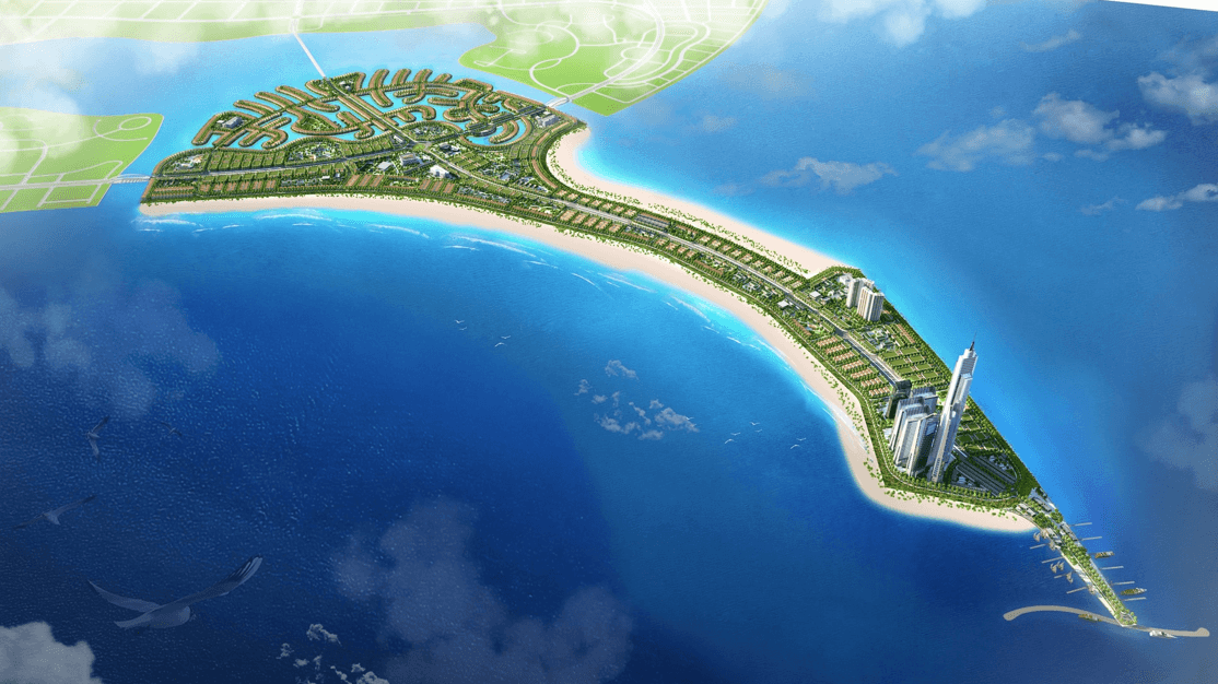 Toàn cảnh khu lấn biển Cần Giờ nhìn từ trên cao trong lễ khởi công dự án Vinhomes Green Paradise.
