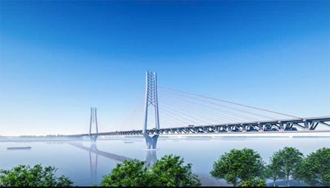 Phối cảnh kiến trúc cầu Cần Thơ 2 vượt sông Hậu nối Vĩnh Long và Cần Thơ