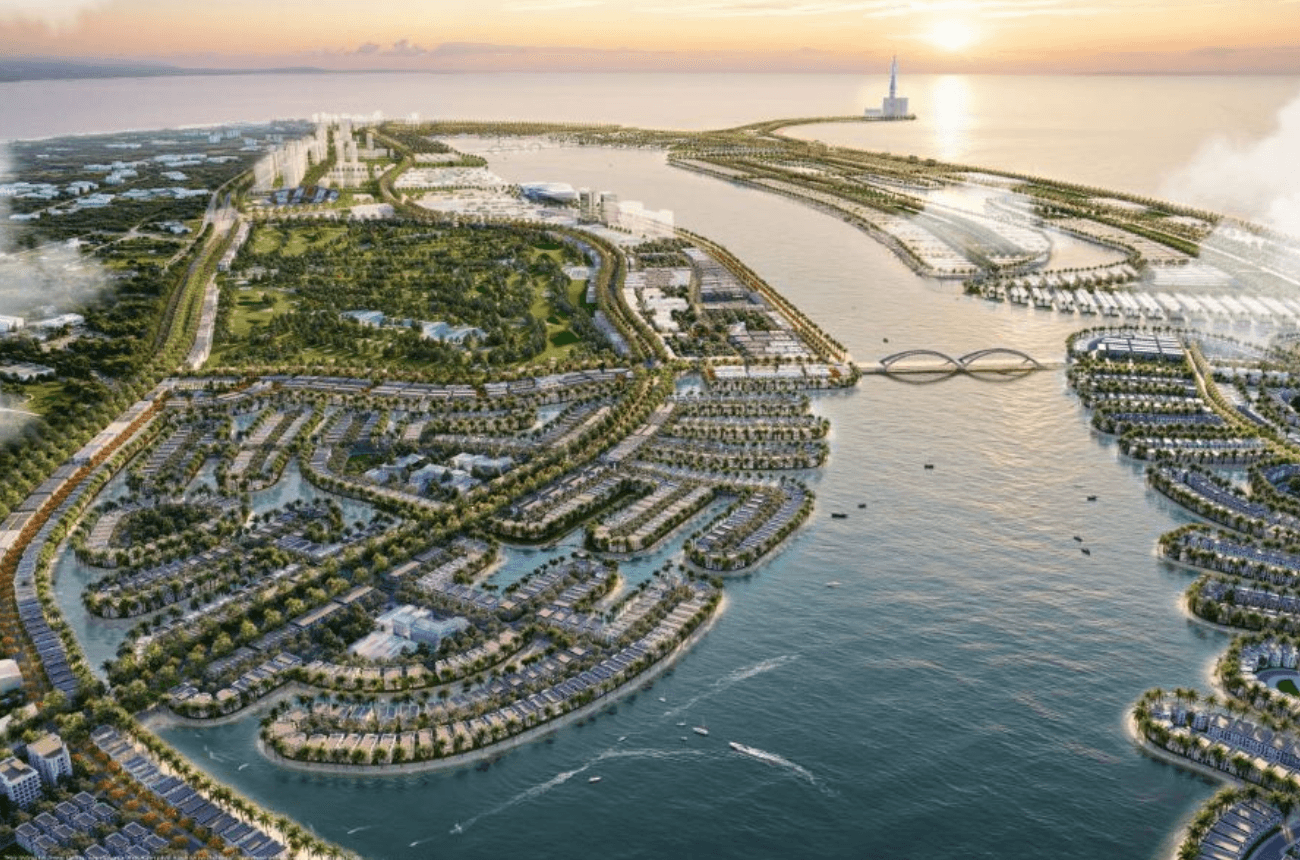 Phối cảnh biển hồ Paradise Lagoon, tâm điểm tiện ích của siêu đô thị ESG++ tại Cần Giờ.