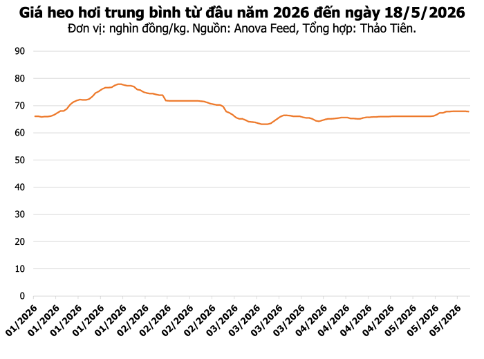 Bảng giá heo hơi tại khu vực miền Nam ngày 18/5