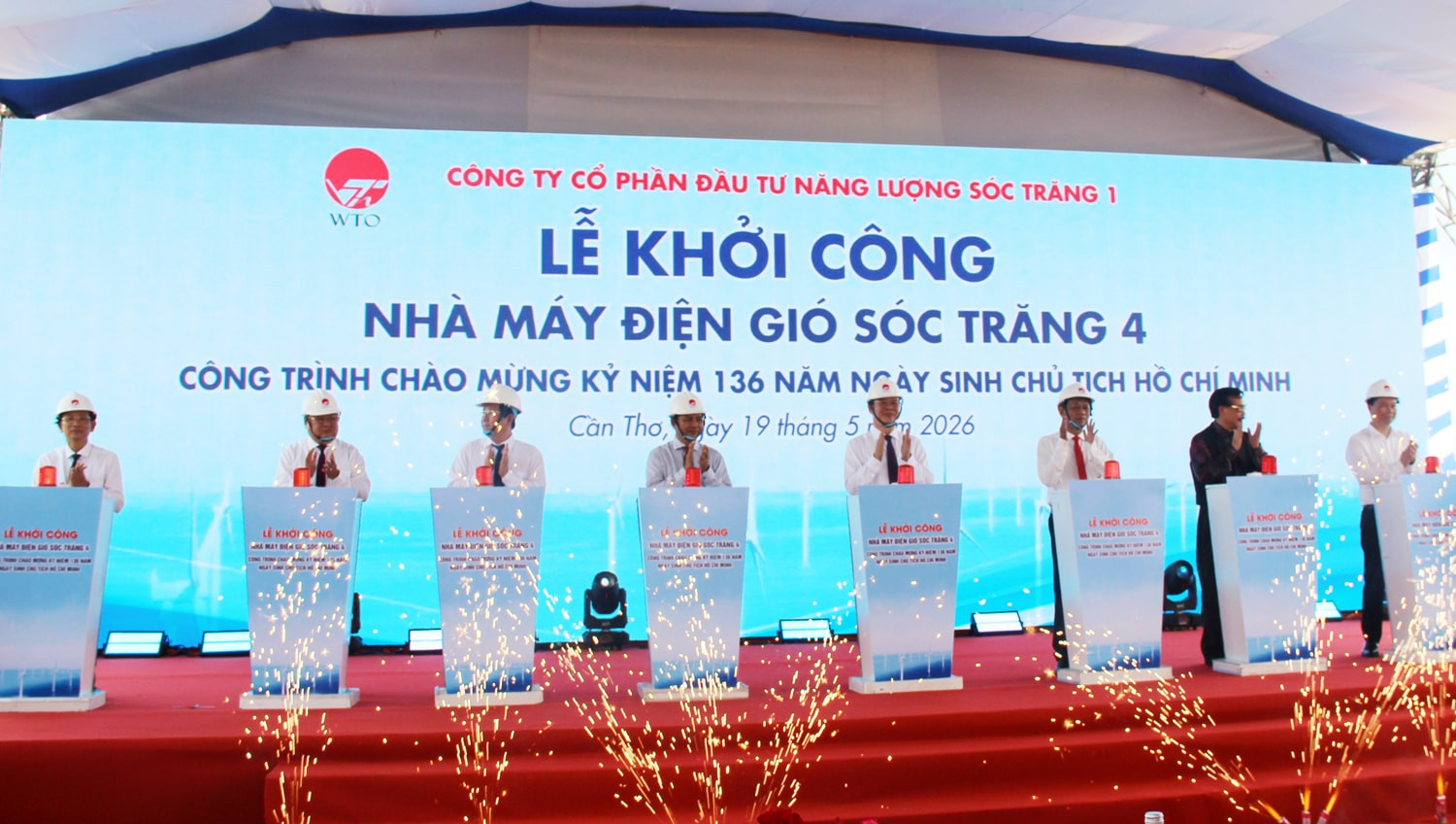 Lễ khởi công dự án điện gió tại TP. Cần Thơ với tổng vốn đầu tư lớn.