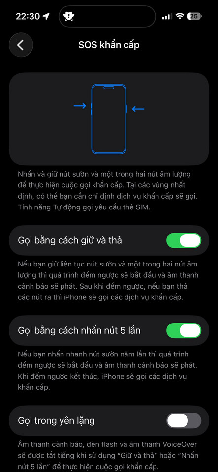 Kích hoạt tính năng trong phần cài đặt hệ thống