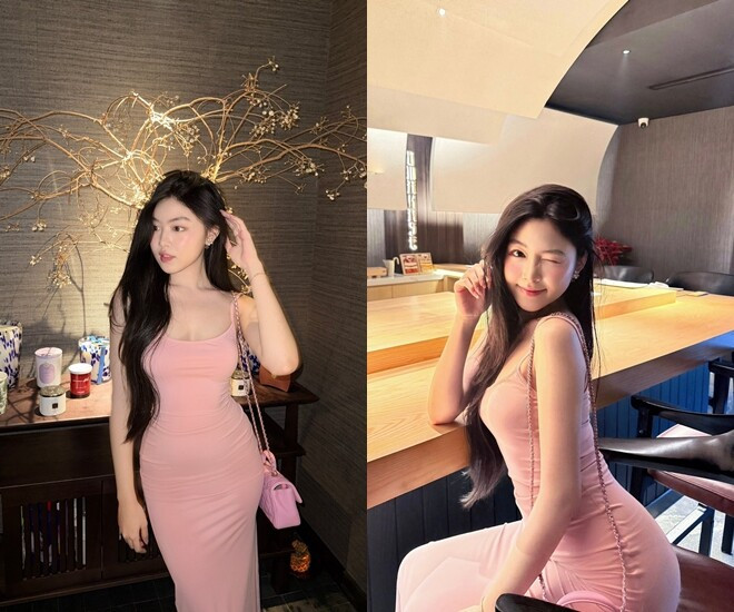 Lọ Lem nhà MC Quyền Linh khoe nhan sắc trong trẻo trong buổi ăn tối.