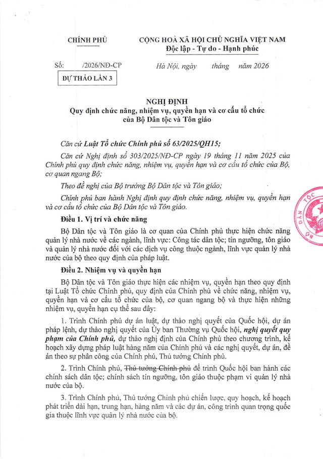 Bộ Dân tộc và Tôn giáo đề xuất thành lập 01 Cục loại 2, đổi tên Học viện Dân tộc- Ảnh 1.