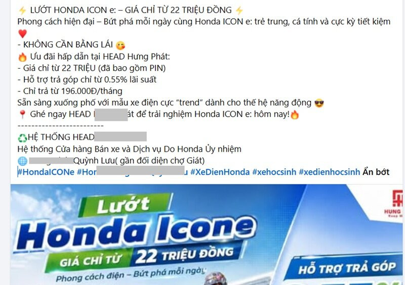 Honda ICON e: giảm giá sâu tại đại lý Việt Nam