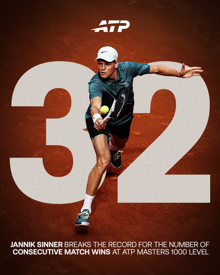 Tay vợt Jannik Sinner ăn mừng chiến thắng dubai casino 88 - dubai palace dubaicasino88.bio tại Rome Open để hoàn tất Career Golden Masters