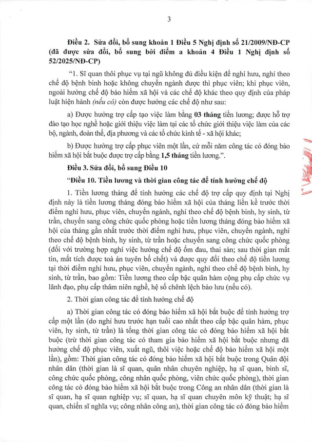Dự thảo Nghị định về chế độ trợ cấp 1 lần khi thôi phục vụ trong Quân đội- Ảnh 3.