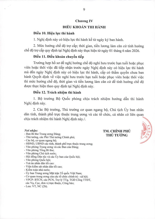 Dự thảo Nghị định về chế độ trợ cấp 1 lần khi thôi phục vụ trong Quân đội- Ảnh 9.