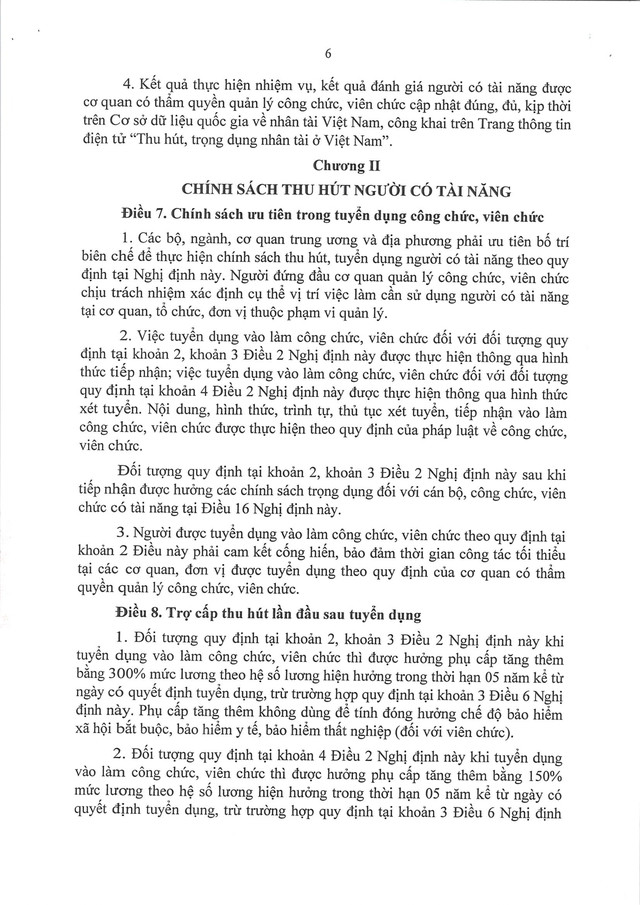 TOÀN VĂN: Dự thảo Nghị định Quy định chính sách thu hút, trọng dụng người có tài năng- Ảnh 6.