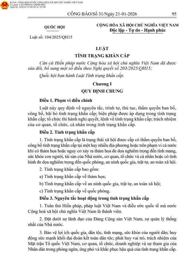 LUẬT TÌNH TRẠNG KHẨN CẤP- Ảnh 1.