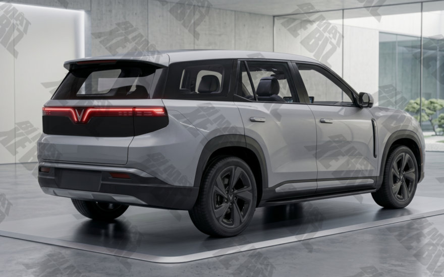 Góc nhìn phía sau của mẫu SUV điện VinFast mới
