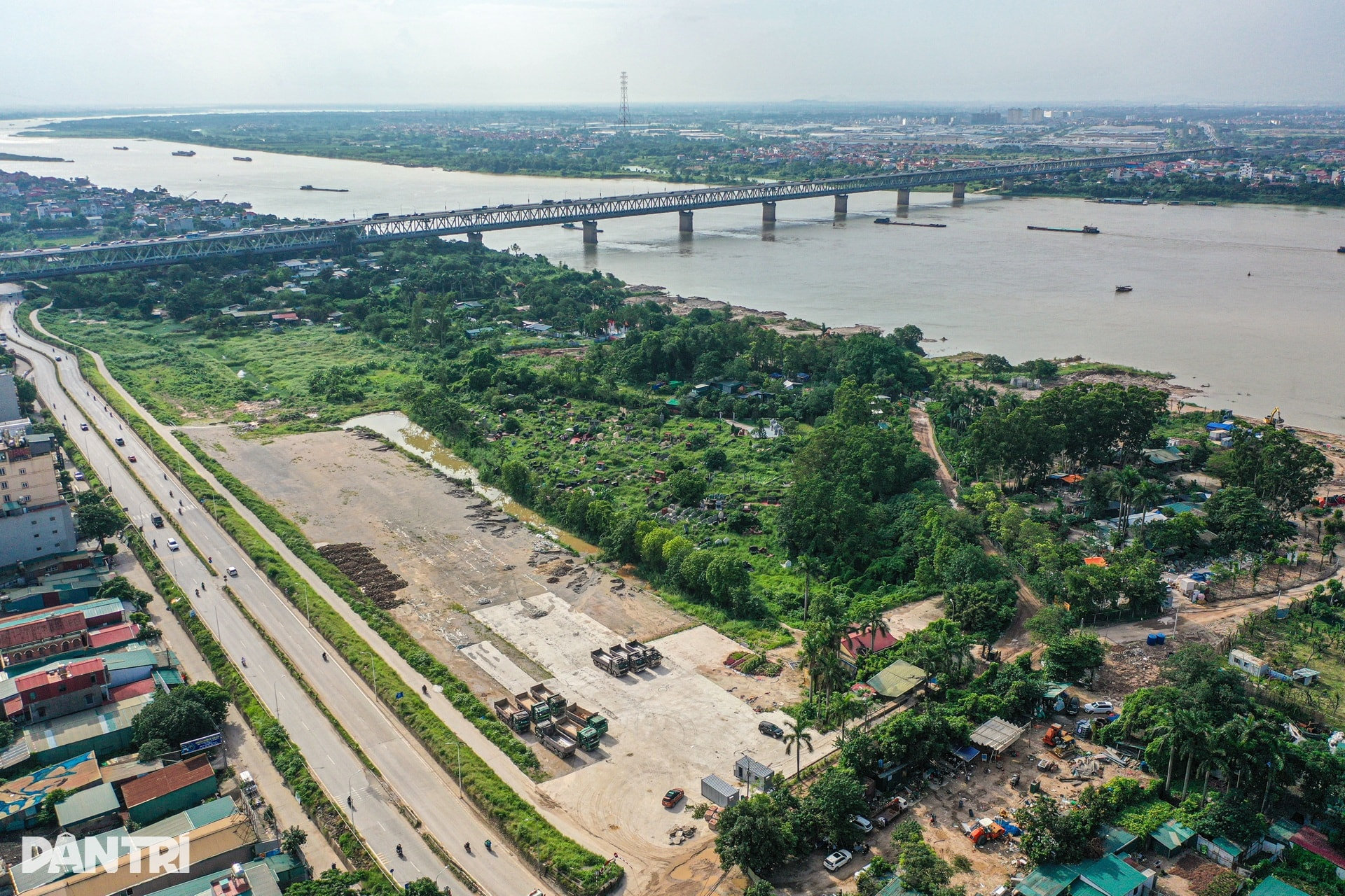 Vị trí thực tế triển khai dự án công viên ven sông Hồng