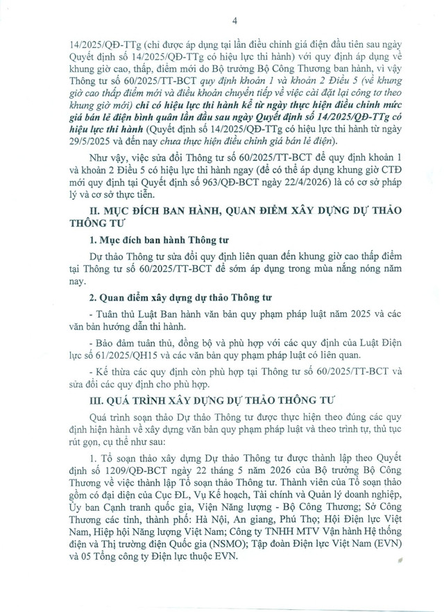 TOÀN VĂN: Dự thảo Thông tư sửa đổi, bổ sung Thông tư số 60/2025/TT-BCT về thực hiện giá bán điện- Ảnh 4.