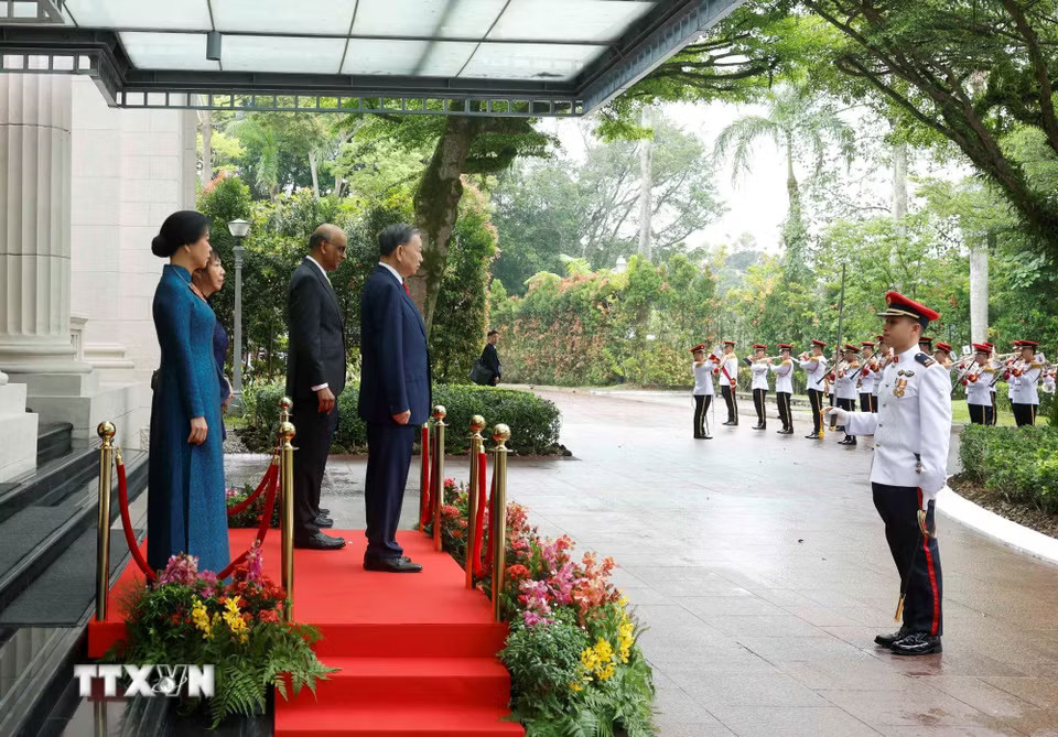 Lễ đón Tổng Bí thư, Chủ tịch nước Tô Lâm và Phu nhân thăm cấp Nhà nước tới Singapore- Ảnh 3.