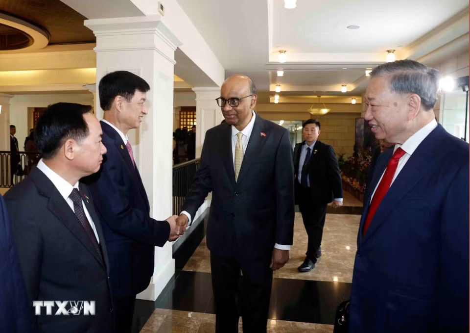 Lễ đón Tổng Bí thư, Chủ tịch nước Tô Lâm và Phu nhân thăm cấp Nhà nước tới Singapore- Ảnh 6.
