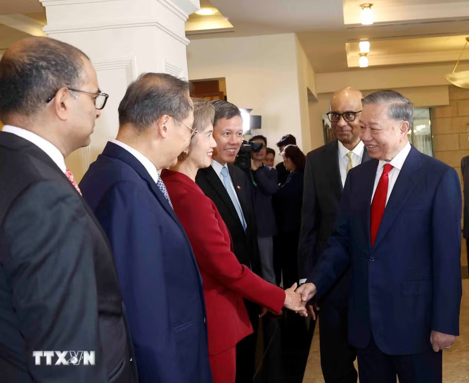 Lễ đón Tổng Bí thư, Chủ tịch nước Tô Lâm và Phu nhân thăm cấp Nhà nước tới Singapore- Ảnh 4.