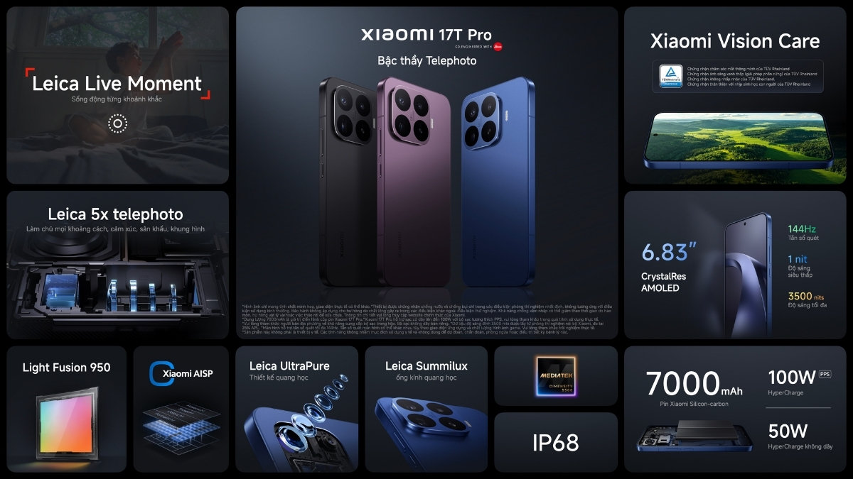 Phiên bản 17T Pro có tần số quét lên tới 144Hz cực kỳ mượt mà
