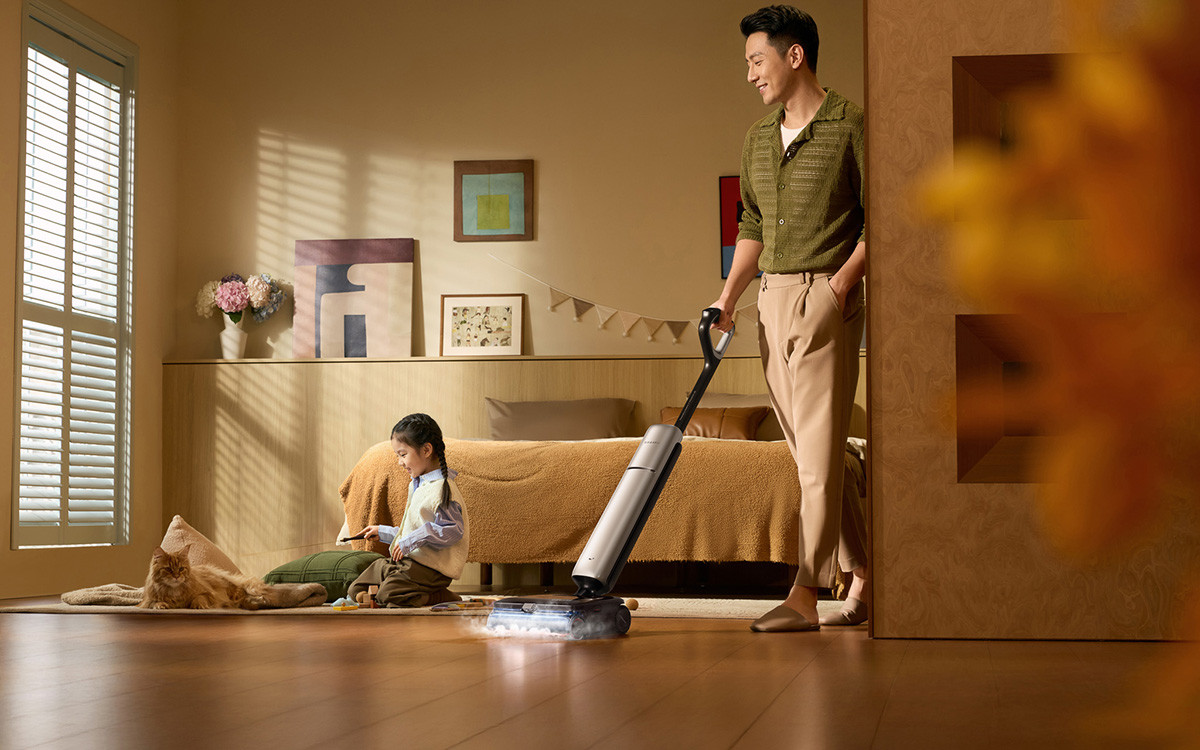 Hệ thống làm sạch 3 trong 1 trên Dreame H16 Pro TriForce tích hợp hơi nước và nước nóng