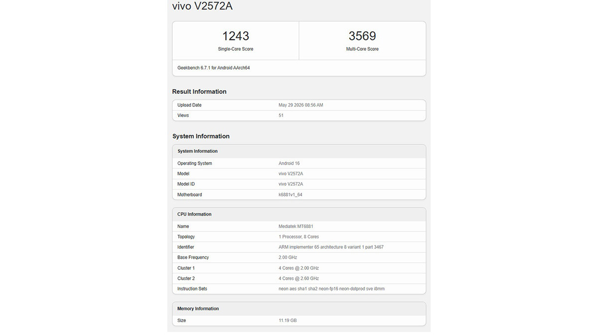 Chip Dimensity 7500 lộ hiệu năng khá tốt trên Geekbench
