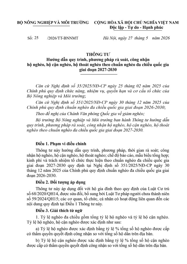 Hướng dẫn quy trình, công nhận hộ nghèo, hộ cận nghèo theo chuẩn nghèo - Ảnh 1. Hướng dẫn quy trình, công nhận hộ nghèo, hộ cận nghèo theo chuẩn nghèo - Ảnh 1.