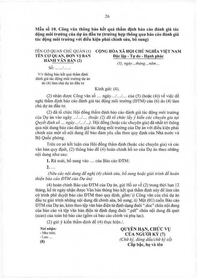 Thông tư ban hành Điều lệ Công tác bảo vệ môi trường của Quân đội nhân dân Việt Nam- Ảnh 87.
