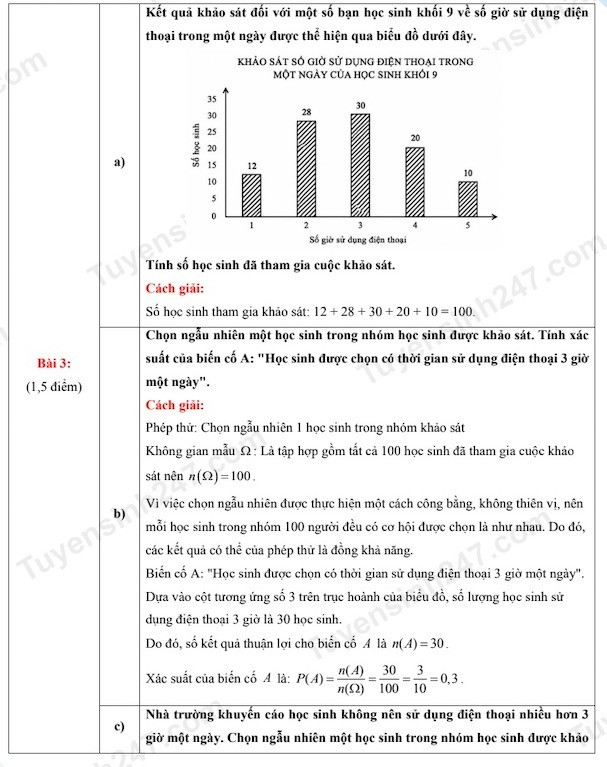 Đáp án, đề thi vào 10 môn Toán tại Tp.Hồ Chí Minh 2