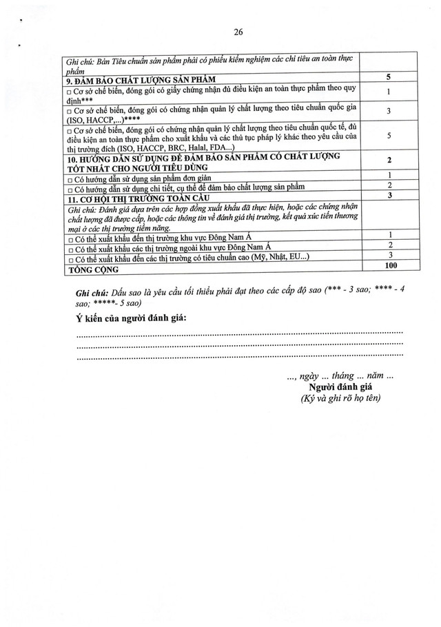 Quyết định số 26/2026/QĐ-TTg: Bộ tiêu chí và quy trình đánh giá, phân hạng sản phẩm OCOP- Ảnh 43. Quyết định số 26/2026/QĐ-TTg: Bộ tiêu chí và quy trình đánh giá, phân hạng sản phẩm OCOP- Ảnh 43.