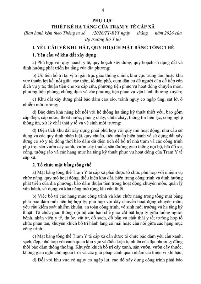 Dự thảo Thông tư Hướng dẫn về thiết kế hạ tầng của trạm y tế cấp xã- Ảnh 4. Dự thảo Thông tư Hướng dẫn về thiết kế hạ tầng của trạm y tế cấp xã- Ảnh 4.