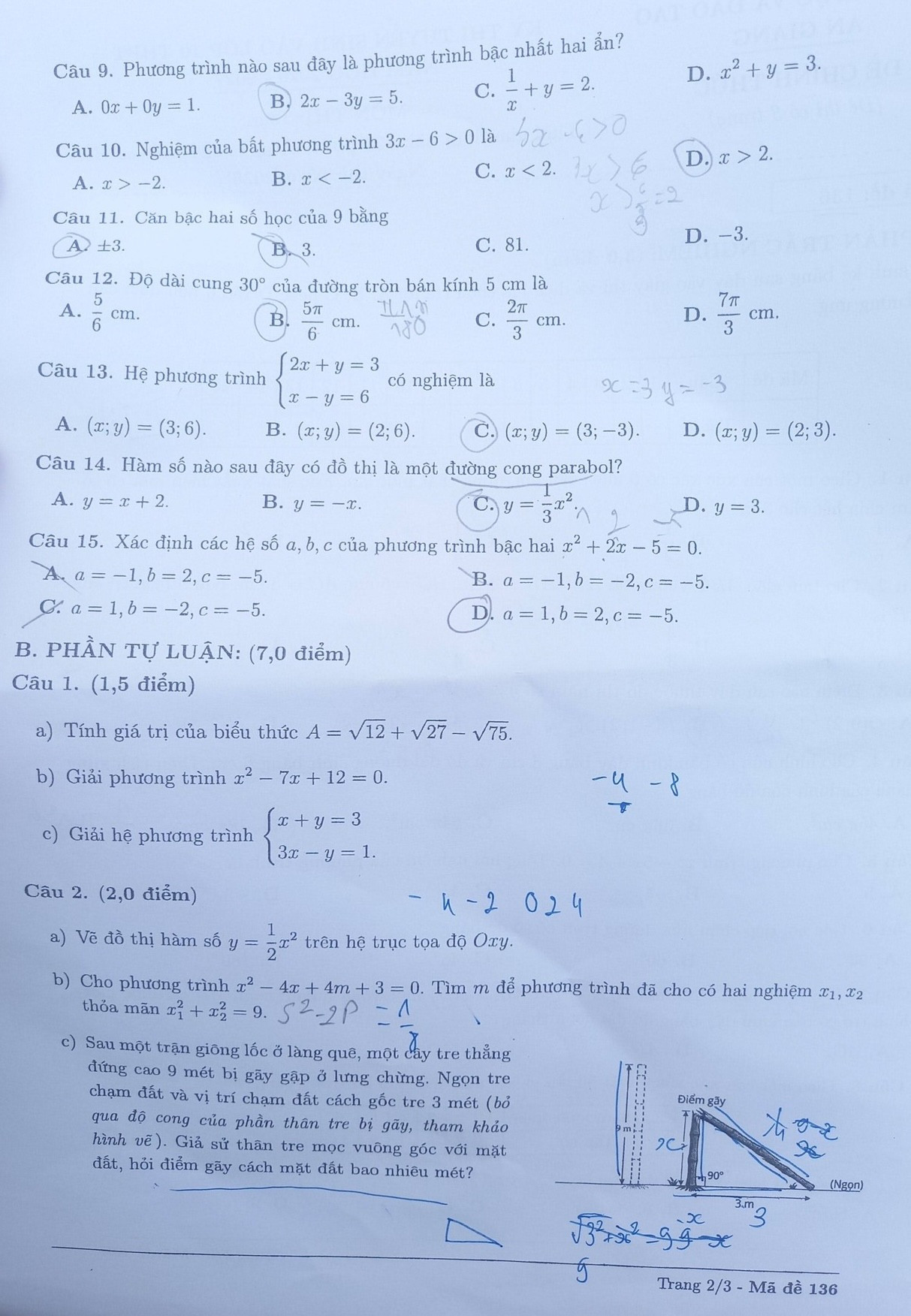 Đề thi vào 10 môn Toán tại An Giang 1