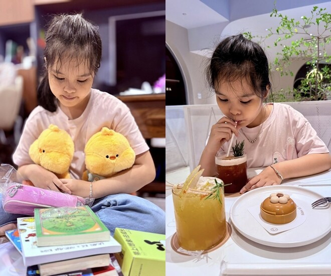MC Diễm Quỳnh và con gái Gà
