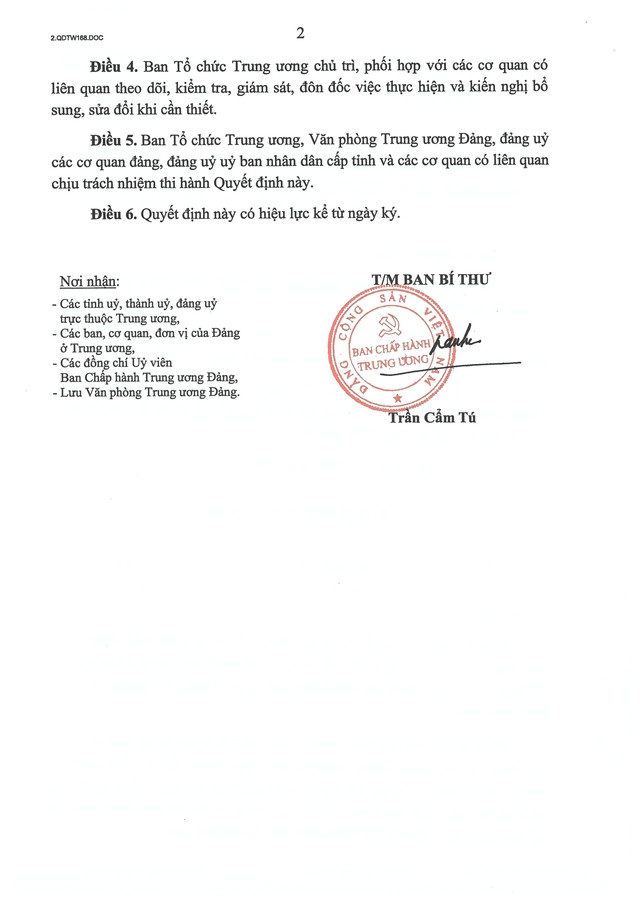 Quyết định số 168-QĐ/TW về Quy chế làm việc mẫu của đảng uỷ các cơ quan đảng, đảng uỷ UBND cấp Link vào- Ảnh 3.