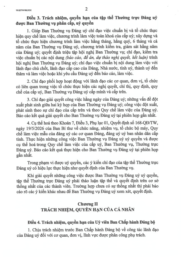 Quyết định số 168-QĐ/TW về Quy chế làm việc mẫu của đảng uỷ các cơ quan đảng, đảng uỷ UBND cấp Link vào- Ảnh 13.