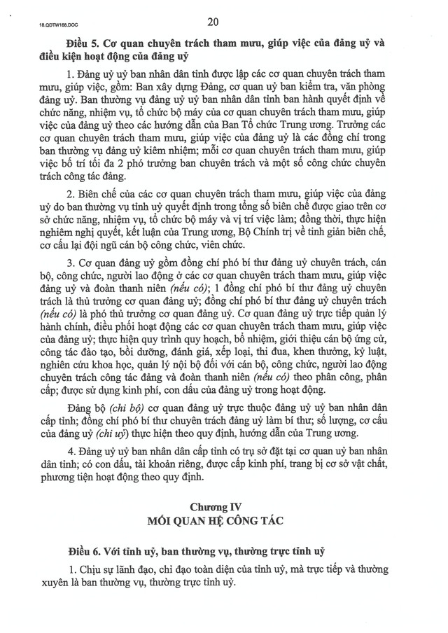 Quyết định số 168-QĐ/TW về Quy chế làm việc mẫu của đảng uỷ các cơ quan đảng, đảng uỷ UBND cấp Link vào- Ảnh 31.