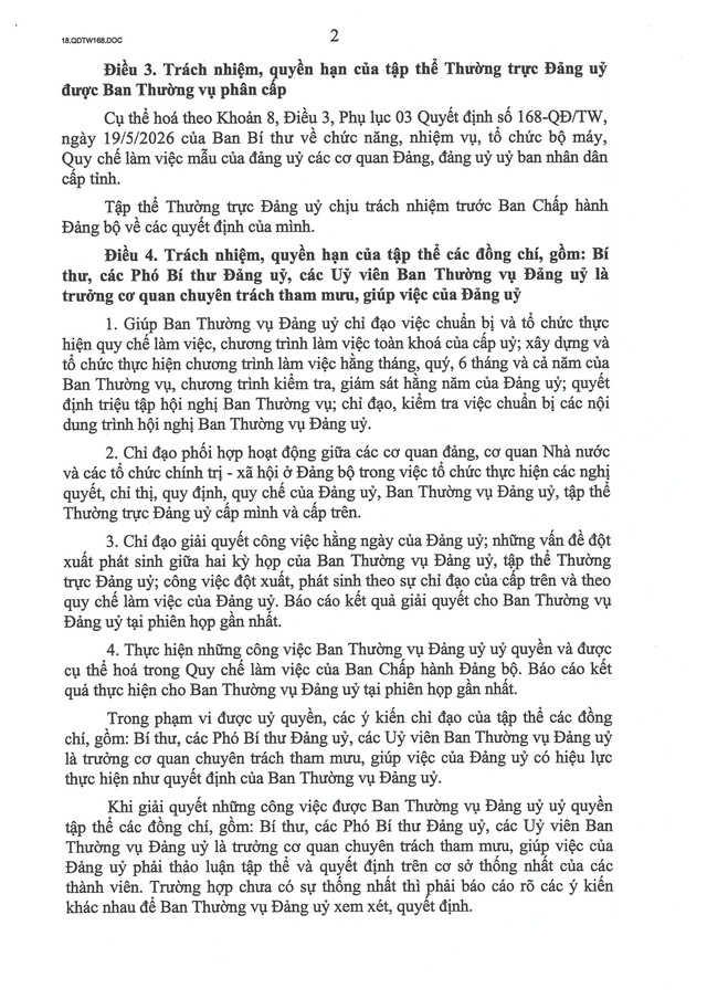 Quyết định số 168-QĐ/TW về Quy chế làm việc mẫu của đảng uỷ các cơ quan đảng, đảng uỷ UBND cấp Link vào- Ảnh 34.