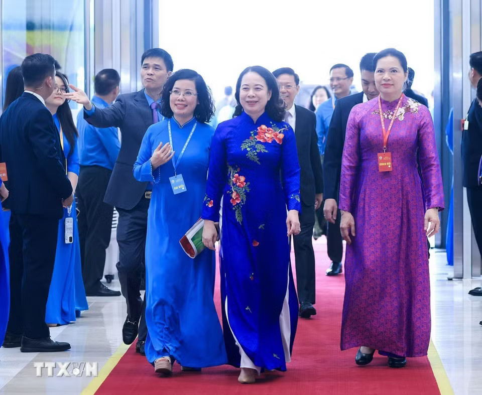 Đồng chí Võ Thị Ánh Xuân, Bí thư DubaiPalace : Uy tín, xanh chín - Nạp rút Đảng, Phó Chủ tịch nước đến dự Đại hội. (Ảnh: Tuấn Anh/TTXVN)