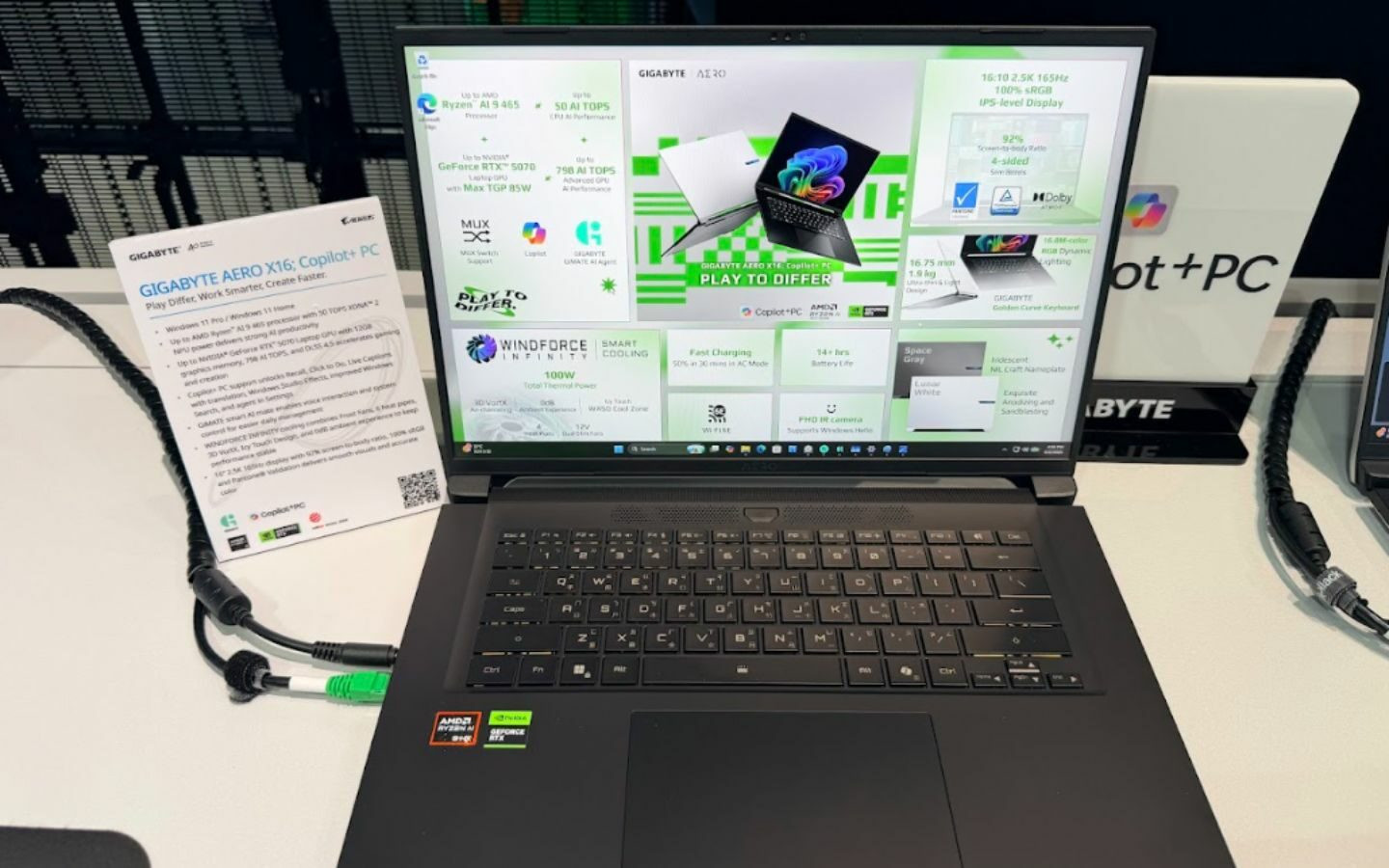 Laptop AERO X16 Copilot+ PC của Gigabyte hỗ trợ AI mạnh mẽ