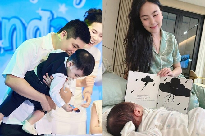 Khoảnh khắc bé Panda chọn micro trong ngày lễ thôi nôi.