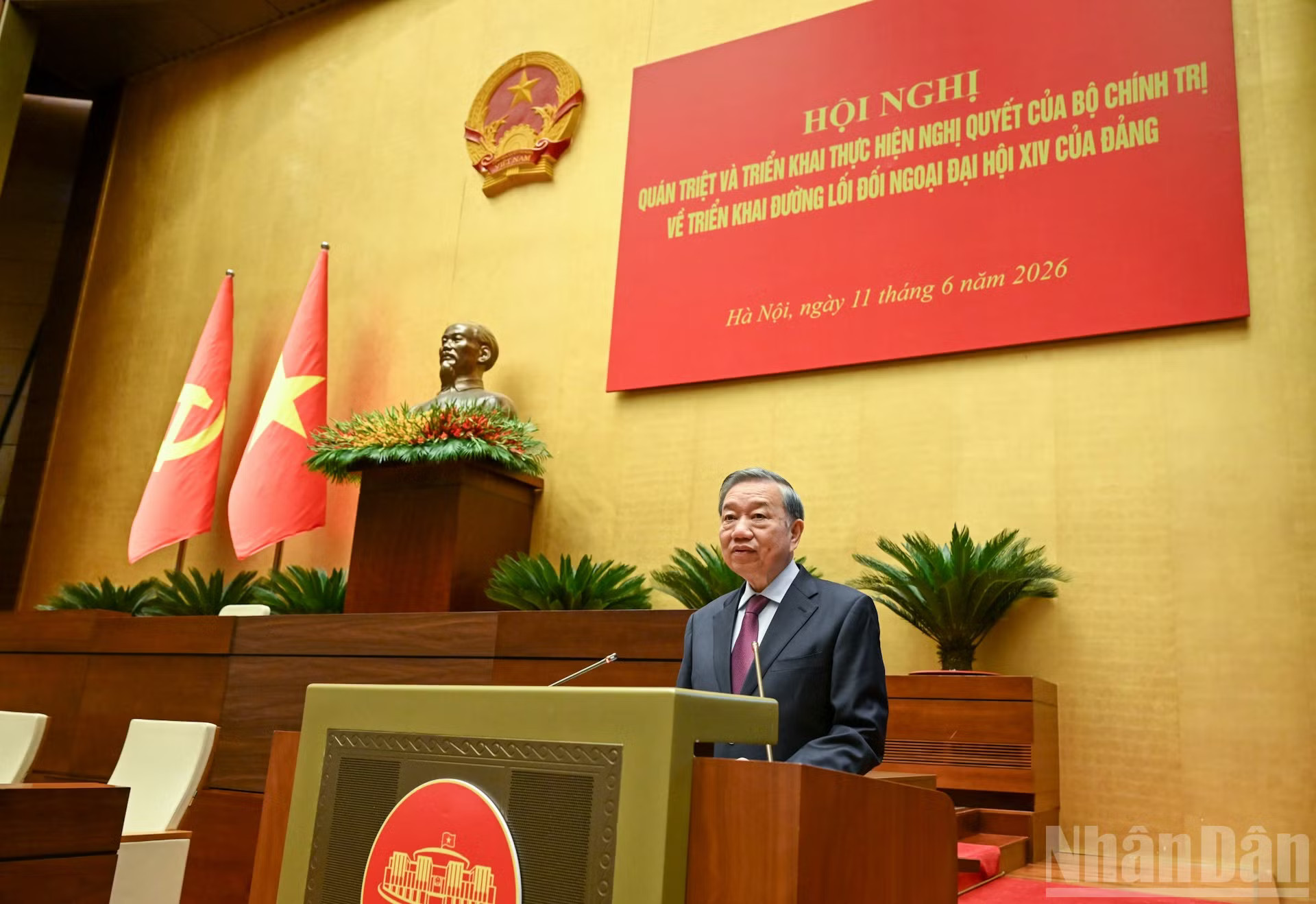 Tổng Bí thư, Chủ tịch nước Tô Lâm phát biểu chỉ đạo tại hội nghị. (Ảnh: DUY LINH) ndo_br_bnd-5090.jpg
